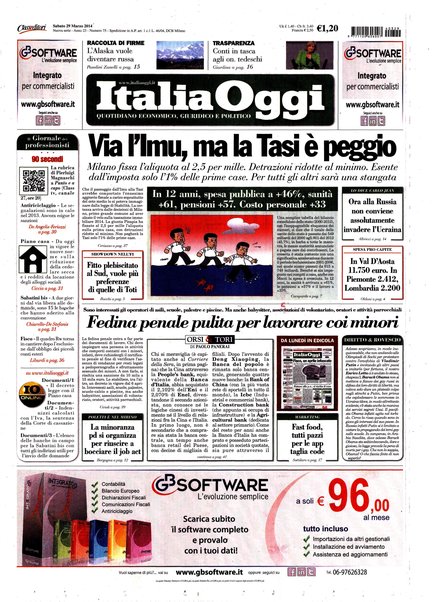 Italia oggi : quotidiano di economia finanza e politica